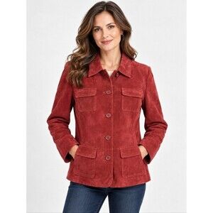 EUC vintage geniune leather St John Bay women's red jacket, coat, XL like new